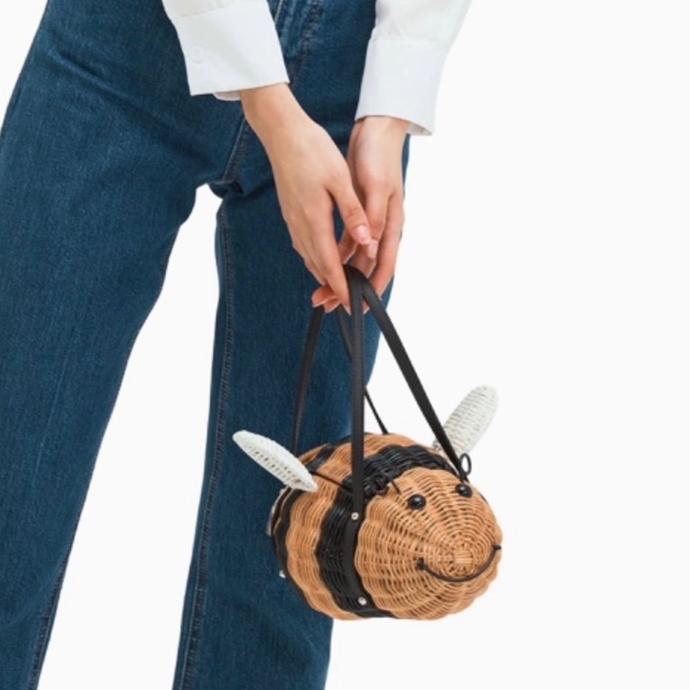 Kate Spade down the rabbit hole wicker bee bag - Picture 4 of 6